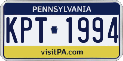 PA license plate KPT1994