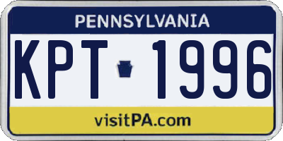 PA license plate KPT1996