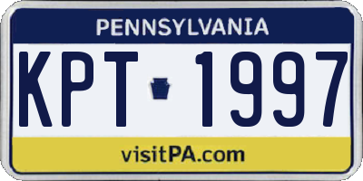 PA license plate KPT1997