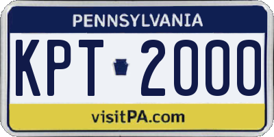PA license plate KPT2000