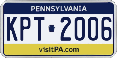 PA license plate KPT2006