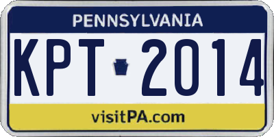 PA license plate KPT2014