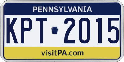 PA license plate KPT2015