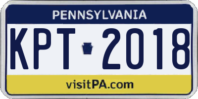 PA license plate KPT2018