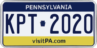 PA license plate KPT2020
