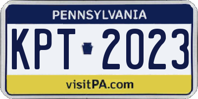 PA license plate KPT2023