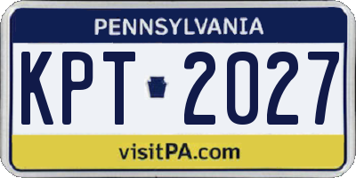 PA license plate KPT2027