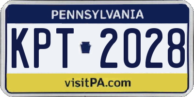 PA license plate KPT2028