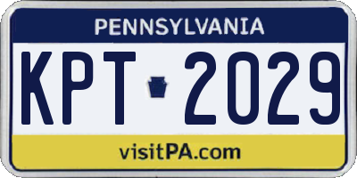 PA license plate KPT2029