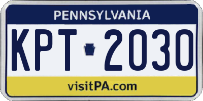 PA license plate KPT2030