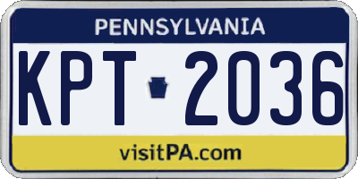 PA license plate KPT2036