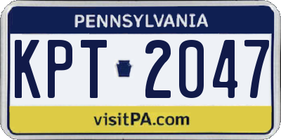 PA license plate KPT2047