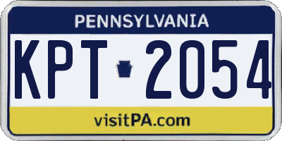 PA license plate KPT2054