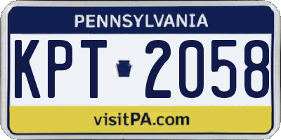 PA license plate KPT2058