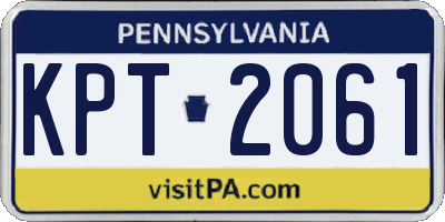 PA license plate KPT2061