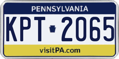 PA license plate KPT2065