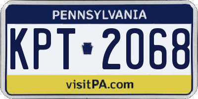 PA license plate KPT2068