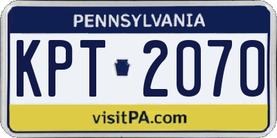 PA license plate KPT2070