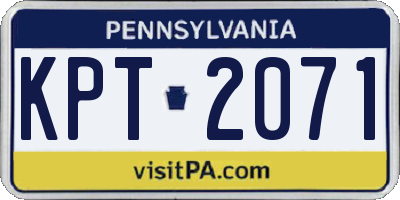 PA license plate KPT2071
