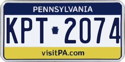 PA license plate KPT2074