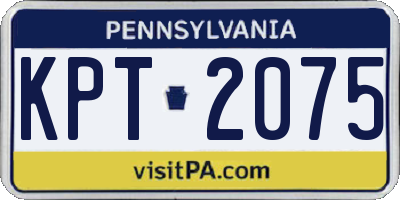 PA license plate KPT2075