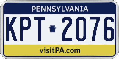 PA license plate KPT2076