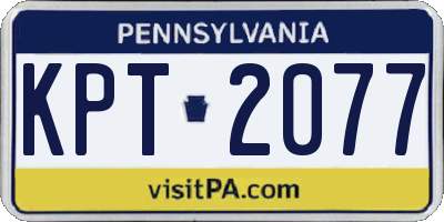 PA license plate KPT2077