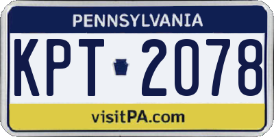 PA license plate KPT2078