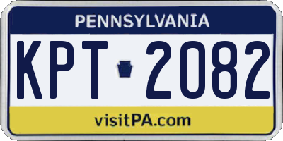 PA license plate KPT2082