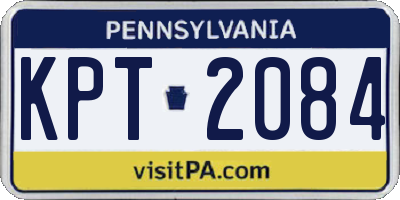 PA license plate KPT2084