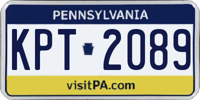 PA license plate KPT2089