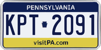 PA license plate KPT2091