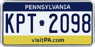PA license plate KPT2098
