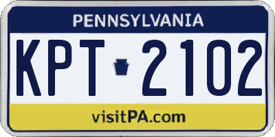 PA license plate KPT2102