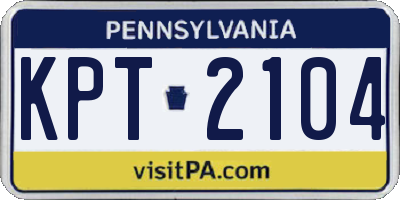 PA license plate KPT2104