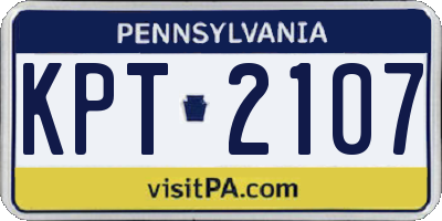PA license plate KPT2107