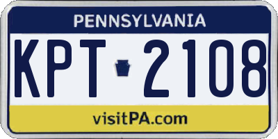 PA license plate KPT2108