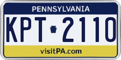 PA license plate KPT2110