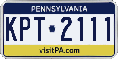PA license plate KPT2111