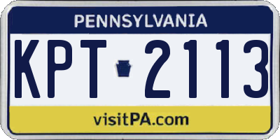 PA license plate KPT2113