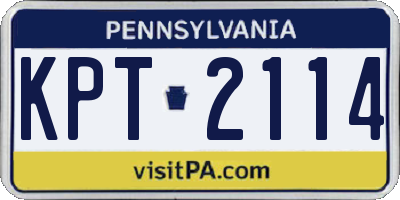 PA license plate KPT2114
