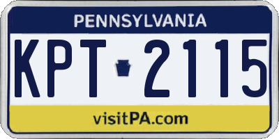 PA license plate KPT2115