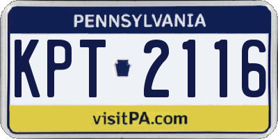 PA license plate KPT2116