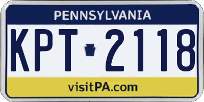 PA license plate KPT2118