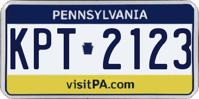 PA license plate KPT2123