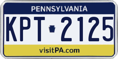PA license plate KPT2125
