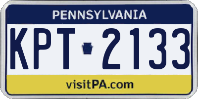 PA license plate KPT2133