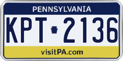 PA license plate KPT2136
