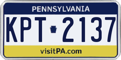 PA license plate KPT2137