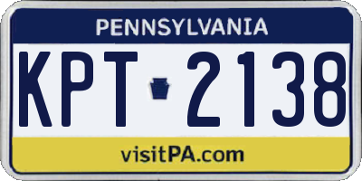 PA license plate KPT2138